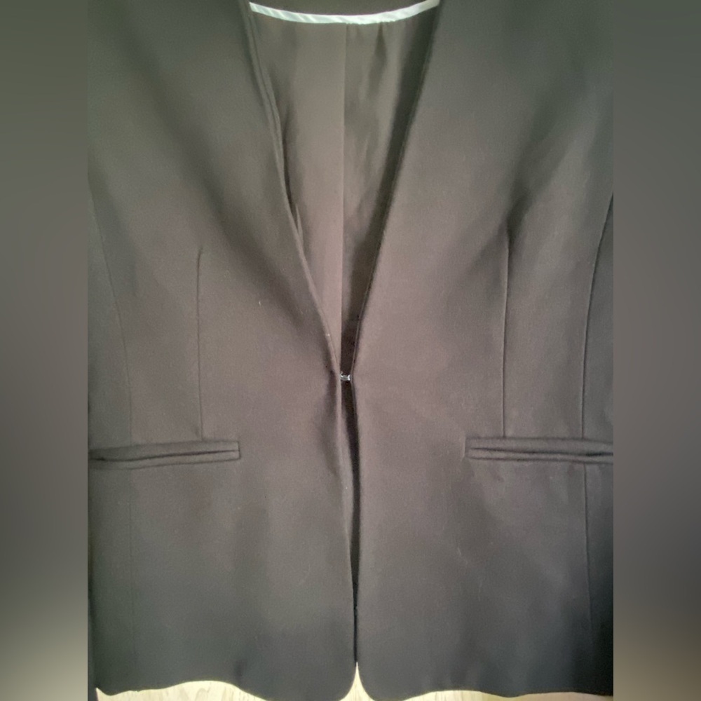 Anthropologie Cartonnier Black Tailored Bell Sleeve Professional Blazer Size S - Picture 4 of 11